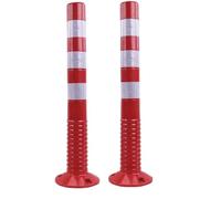 Poteau de délinéateur de bande réfléchissante de barrière en plastique haute visibilité for le contrôle de la circulation-borne de stationnement de 29.5 pouces(Red and White,2Pack)