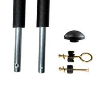 Un poteau de filet de sécurité Ø25mm pour trampolines de jardin toutes marques avec mousse et visserie (longueur totale 208.5cm) Noir