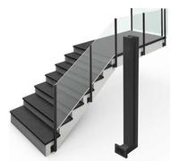 Poteau de fixation latérale en acier inoxydable for verre, idéal for les garde-corps intérieurs et extérieurs(Black Middle Post,105cm)