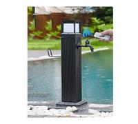 Poteau de fontaine à eau autoportant, robinet de tuyau d'arrosage solaire avec pistolet pulvérisateur, hauteur de 113,3 cm pour des solutions d'irrigation et d'arrosage extérieures efficaces