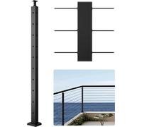Poteau de garde-corps 91,4x3x5cm - Noir - Trous en L - 1JZLGZXHS914IVCFL001V0