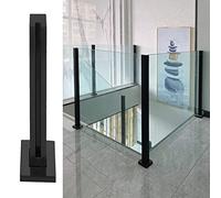 Poteau de garde-corps carré en verre noir durable en acier inoxydable pour terrasse, balcon et jardin, hauteurs 85/90/95/100/105 cm, panneaux de clôture de sécurité élégants
