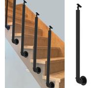 Poteau de garde-corps d'escalier moderne en fer forgé - Barre d'appui latérale de sécurité pour marches en béton et en bois, poteau de garde-corps de 110 cm pour une stabilité et une sécurit