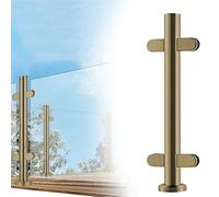 Poteau de garde-corps en acier inoxydable 304 pour balustrade en verre - Colonne d'angle avec fentes et base, hauteur 100 cm, or/argent/noir, garde-corps de terrasse durable pour une sécurit