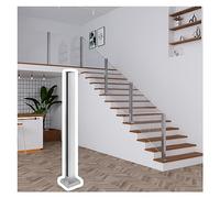 Poteau de garde-corps en acier inoxydable for verre, usage intérieur et extérieur - Poteaux de balustrade en acier 304 for verre de 3/8" à 1/2" -(Silver Mid Post,110cm)