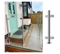 Poteau de garde-corps en acier inoxydable - Pince de clôture robuste pour installation sécurisée de panneaux de verre pour balustrade, terrasse et escalier