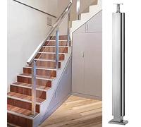 Poteau de Garde-Corps en Acier Inoxydable pour escaliers et terrasses intérieurs/extérieurs - Kit de Balustrade en métal 304, Poteau Central argenté de 120 cm - Solution de sécurit