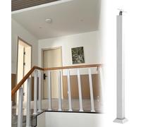 Poteau de garde-corps en métal for escalier intérieur et extérieur, balustres réglables à 270 °, support au sol for porche, béton, marches en bois(White,4cm D-25.6"/65cm H)