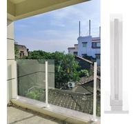 Poteau de Garde-Corps en Verre Blanc, Acier Inoxydable 304, Forme carrée, pour terrasse et Balcon intérieur/extérieur, vis incluses, Poteau d'extrémité de 75 cm