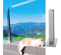 Poteau de Garde-Corps en Verre, en Acier Inoxydable 304 brossé - Collier de Serrage sans perçage 3/8"-1/2" avec Joint en Caoutchouc, Poteau de Balustrade intérieur/extérieur de 34 po (Gris c