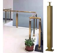 Poteau de garde-corps en verre en acier inoxydable doré - Fixation carrée for balustrade, hauteur 145 cm, installation facile à faire soi-même(Gold Mid Post,105cm)