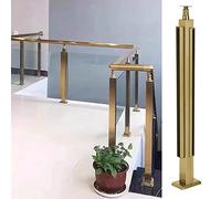 Poteau de garde-corps en verre en acier inoxydable doré - Fixation carrée for balustrade, hauteur 145 cm, installation facile à faire soi-même(Gold Corner Post,60cm)