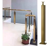 Poteau de garde-corps en verre en acier inoxydable doré - Fixation carrée for balustrade, hauteur 145 cm, installation facile à faire soi-même(Gold End Post,110cm)