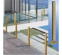 Poteau de Garde-Corps en Verre, en Acier Inoxydable doré, pour Panneaux de 3/10 à 1/2 po, Balustrade Durable avec Fentes de Fixation pour terrasse et Balcon intérieur/extérieur - Poteau Cent