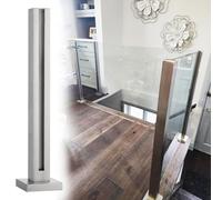 Poteau de Garde-Corps en Verre, en Acier Inoxydable, sans Trous de Fixation, Hauteur 63,5 à 127 cm, Compatible avec des diamètres de 10 à 12 mm, idéal pour terrasse, Balcon, Balconnet, escal