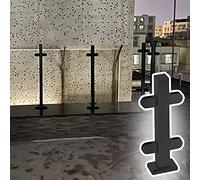 Poteau de Garde-Corps en Verre, kit de Poteau carré Noir pour Balcon et comptoir, système Complet de Fixation pour Main Courante et balustre, Hauteur 100 cm - Poteau de clôture Durable et él