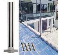 Poteau de Garde-Corps en Verre, kit de Poteau de Garde-Corps en Verre Robuste Sapphire, Balustrade à Pinces en Verre antirouille pour Balcon et clôture de Jardin, 50 cm, Design Durable et él
