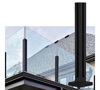 Poteau de garde-corps en verre noir, panneaux de clôture de piscine extérieure poteau/poteau de balustre avec base carrée, système de colonne de rail de pont clip en verre facile à installer, fin