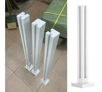 Poteau de Garde-Corps en Verre, Poteau de Fixation en Acier Inoxydable 304, Colonne de Garde-Corps supérieure Blanche pour Villas et hôtels commerciaux, Balustrade de 105 cm (41,3 po), quinc
