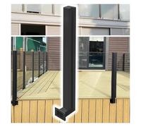 Poteau de Garde-Corps en Verre, Poteau de Garde-Corps en Acier Inoxydable Noir pour terrasse extérieure, Hauteur 80 cm, Fixation latérale pour Panneaux de Verre de 10 à 12 mm, clôture résist
