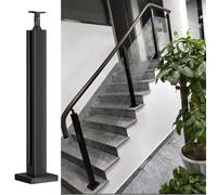 Poteau de Garde-Corps en Verre, Poteau de Garde-Corps en Acier Inoxydable pour Verre de 9,5 mm ou 12,7 mm, Hauteur 95 cm, idéal pour Les terrasses et Les escaliers intérieurs, Support d'extr