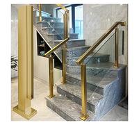 Poteau de Garde-Corps en Verre, Poteau de Garde-Corps en Verre doré - Hauteur : 80 cm/31,5 po, Système de Garde-Corps en Verre autoportant à Usage Commercial pour escaliers, terrasses, balco