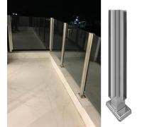 Poteau de Garde-Corps en Verre, Poteau de Garde-Corps extérieur Robuste avec kit de vis, Pilier à Coin brossé avec Pince de Fixation pour Montage sur Bois/béton, Poteau de balustre de 100 cm