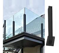 Poteau de Garde-Corps en Verre, Poteau de sécurité en Verre pour balcons extérieurs, Panneaux de clôture carrés en Verre à Pince, système de Garde-Corps de 75 cm pour terrasses, Villas, Cent