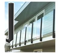 Poteau de Garde-Corps en Verre, Poteau en Acier Inoxydable Noir pour Panneaux de Verre de 10 à 12 mm, Garde-Corps de 145 cm de Haut pour Piscine, Balcon, Jardin, escalier, terrasse et Patio,