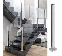 Poteau de garde-corps intérieur en acier inoxydable for escaliers et balcons - Finition brossée 304, compatible avec le verre de 10 à 12 mm,(Shallow Grey,Height 85cm)