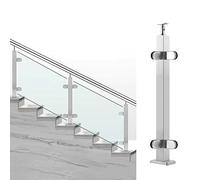 Poteau de garde-corps réglable en acier inoxydable avec pince à bouche de poisson - Rampe d'escalier d'angle de 100,1 cm pour plus de sécurité - Idéal pour les personnes âgées, adultes et enfants