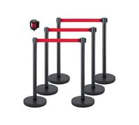 Poteau de Guidage 6PCS Avec 200cm Ceinture Rétractable Rouge Pour Aéroport Banque