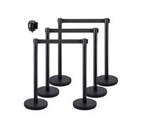 Poteau de Guidage 90cm Avec 3 Ceintures Rétractables pour Public Ecole Théâtre 6PCS