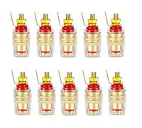 Poteau de liaison en cristal en laiton haut de gamme,fil,audio,haut-parleur,amplificateur,4mm,gels,prise politique,connecteur Hifi Audio,bricolage,10 pièces - Type Red Short 10PCS #A