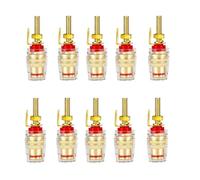 Poteau de liaison en cristal en laiton haut de gamme,fil,audio,haut-parleur,amplificateur,4mm,gels,prise politique,connecteur Hifi Audio,bricolage,10 pièces - Type Red Long 10PCS #A