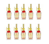 Poteau de liaison en cristal pour amplificateur de haut-parleur audio fileté,prise de gels de 4mm,connecteur politique en laiton haut de gamme,audio Hifi,bricolage,10 pièces - Type Red Long 10PCS
