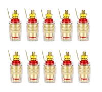 Poteau de liaison en cristal pour amplificateur de haut-parleur audio fileté,prise de gels de 4mm,connecteur politique en laiton haut de gamme,audio Hifi,bricolage,10 pièces - Type Red Short 10PCS