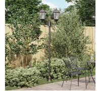 vidaXL Poteau de lumière de jardin 2 lampes E27 bronze 220 cm aluminium