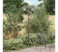 Poteau De Lumière De Jardin Vidaxl 2 Lampes E27 Bronze 220 Cm En Aluminium
