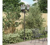 Poteau de lumière de jardin vidaXL 3 lampes E27 Bronze 220 cm Aluminium