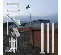 Poteau de montage de caméra résistant aux intempéries avec tige de foudre et 4 bras 600 cm Colonne de surveillance pour caméras de vidéosurveillance PTZ dôme