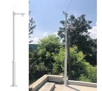 Poteau de Montage pour caméra de vidéosurveillance routière, réglable de 1,8 m à 5,8 m, avec Support et Paratonnerre, système de Support pour lampadaire à Bras Simple/Double/en Forme de dôme