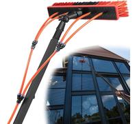 Poteau de nettoyage professionnel à eau avec brosse et raclette de 55 cm - Système télescopique extensible de 11,9 m pour panneaux solaires vérandas et fenêtres hautes