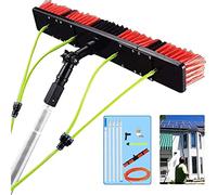 Poteau de nettoyage télescopique de 11,9 m avec raclette et tête de brosse de 30 cm - Panneau solaire extensible et nettoyeur de toit de véranda - Tige durable de 7 m pour un nettoyage sans effort