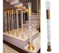 Poteau de Newel en acrylique transparent avec connecteurs de broches d'escalier, balustres d'escalier transparent pour balustrade d'escalier, raccords de base en acier inoxydable