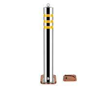 Poteau de Parking, Bornes de Stationnement en Acier Inoxydable avec Bande Réfléchissante, Poteau de Barrière de Stationnement de Voiture Amovible, pour Piétons, École(Yellow-1pcs,7.6 * 60cm/3 * 24in)