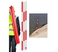 Poteau de prisme d'enquête - Tige de mesure en alliage d'aluminium for la surveillance de la construction, haute visibilité, conception sectionnelle(118")