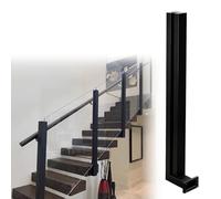 Poteau de rampe d'escalier latéral noir de 85 cm, support de clôture en verre en acier inoxydable, pilier moderne de sécurité en verre pour terrasse, extérieur