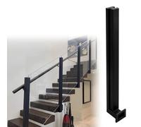 Poteau de rampe d'escalier latéral noir de 90 cm, balustre en verre en acier inoxydable, support de clôture en verre pour terrasse, décoration extérieure moderne, installation facile