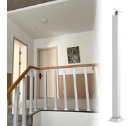 Poteau de rampe d'escalier réglable à 270° en fer - Balustre blanc robuste pour balcon, hauteur 114,8 cm, diamètre 5 cm, support pour des meubles sûrs et élégants